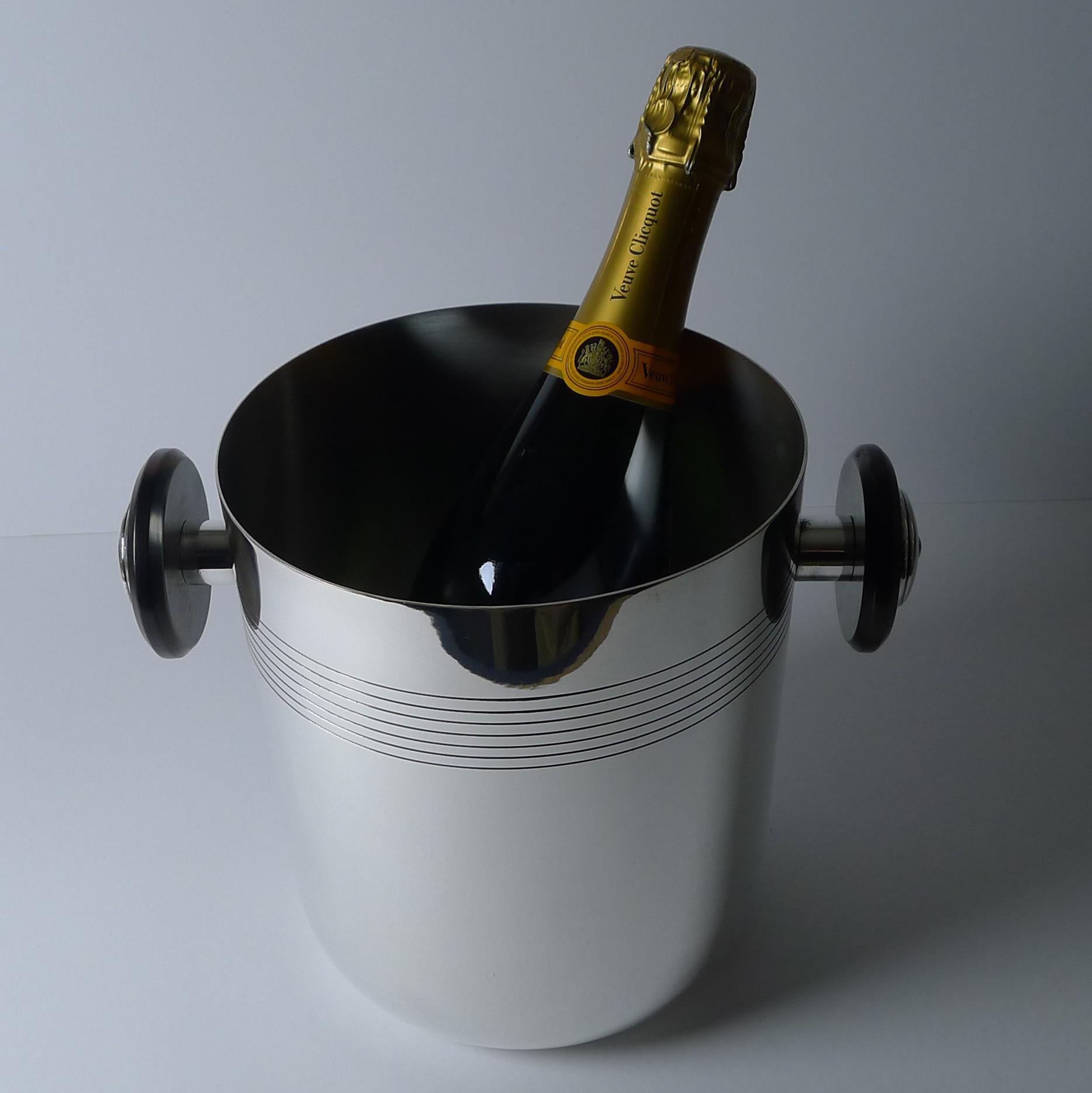 Rare seau à champagne / seau à vin Art Déco français Christofle, vers 1940 en vente 1