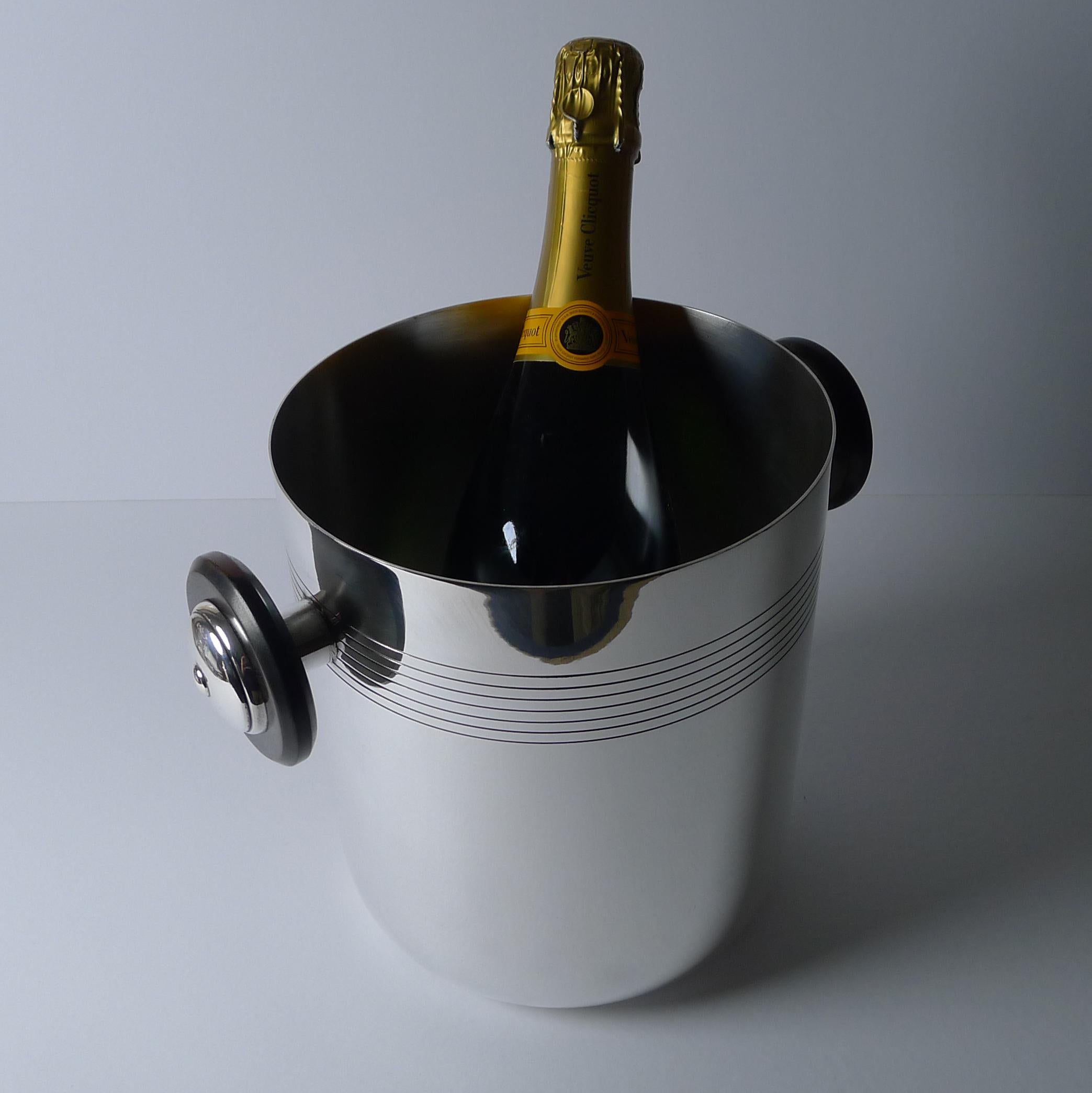 Rare seau à champagne / seau à vin Art Déco français Christofle, vers 1940 en vente 2