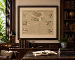 Rare French Colonial America Map, Jamaica Barbados Carolina, c.1719