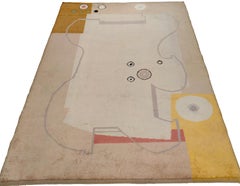 Rare French Cubist Maison Myrbor Rug by Louis Marcoussis, Circa 1925