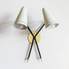 Rare French Double-Arm Wall Light by Arlus