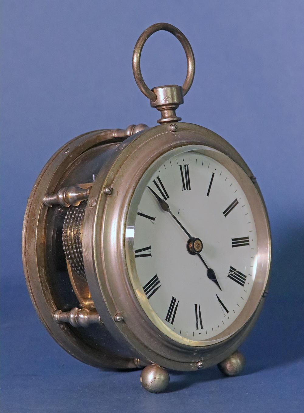Français Rare horloge française à chariot tambour avecéchappement inhabituel en vente