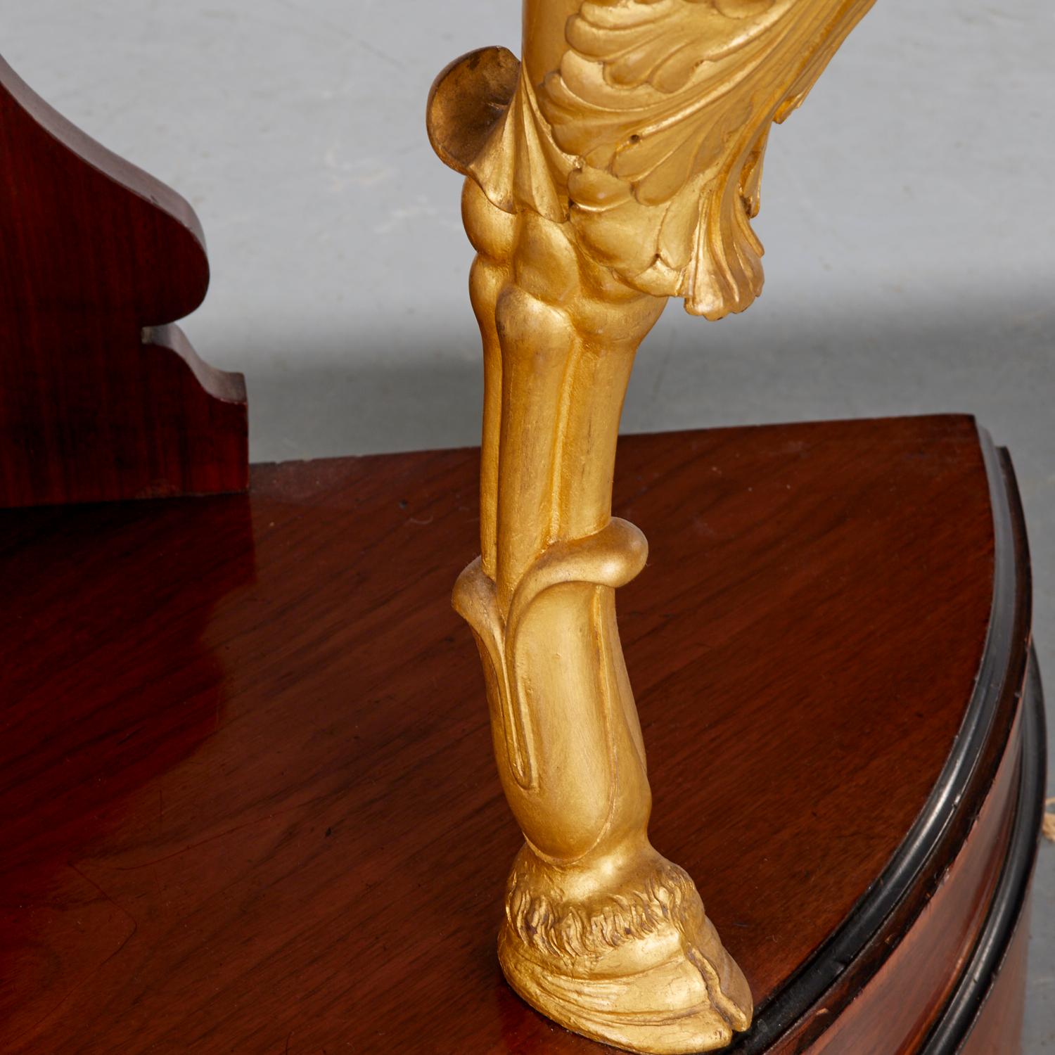 Rare French Empire partially Gilt  Mahogany Corner Console or Encoignure In Good Condition For Sale In Greenwich, CT