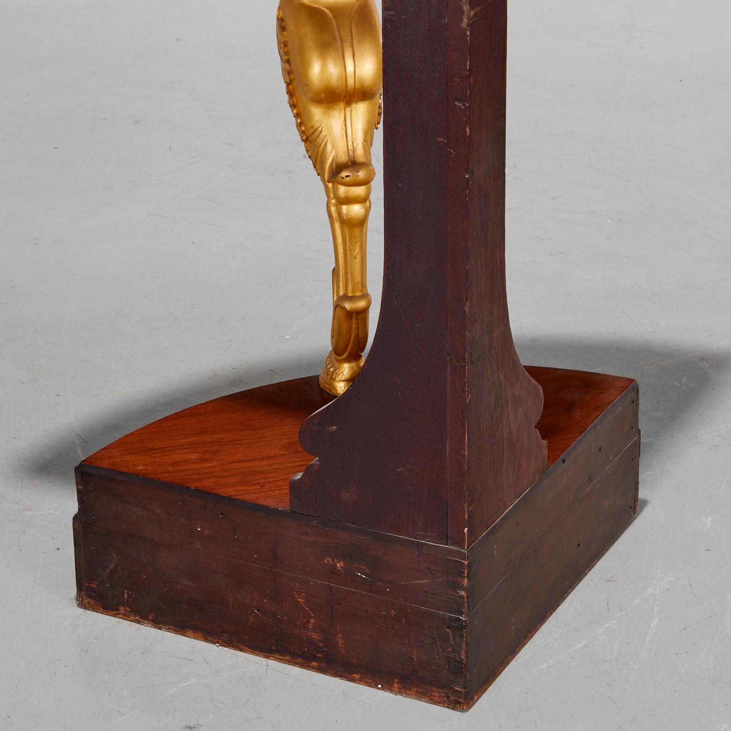 Rare French Empire partially Gilt  Mahogany Corner Console or Encoignure For Sale 1