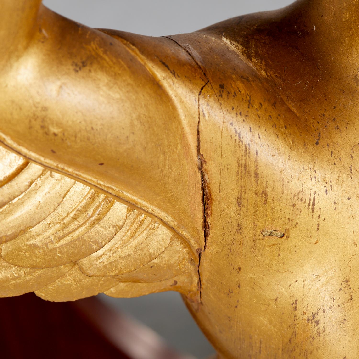 Rare French Empire partially Gilt  Mahogany Corner Console or Encoignure For Sale 3