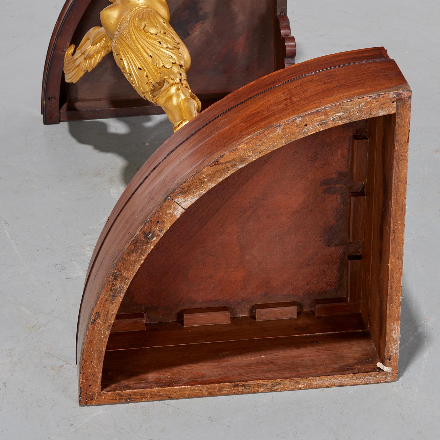 Rare French Empire partially Gilt  Mahogany Corner Console or Encoignure For Sale 5