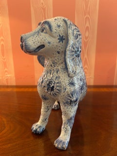Rare French Faience Dog, late 19th/early 20th century
