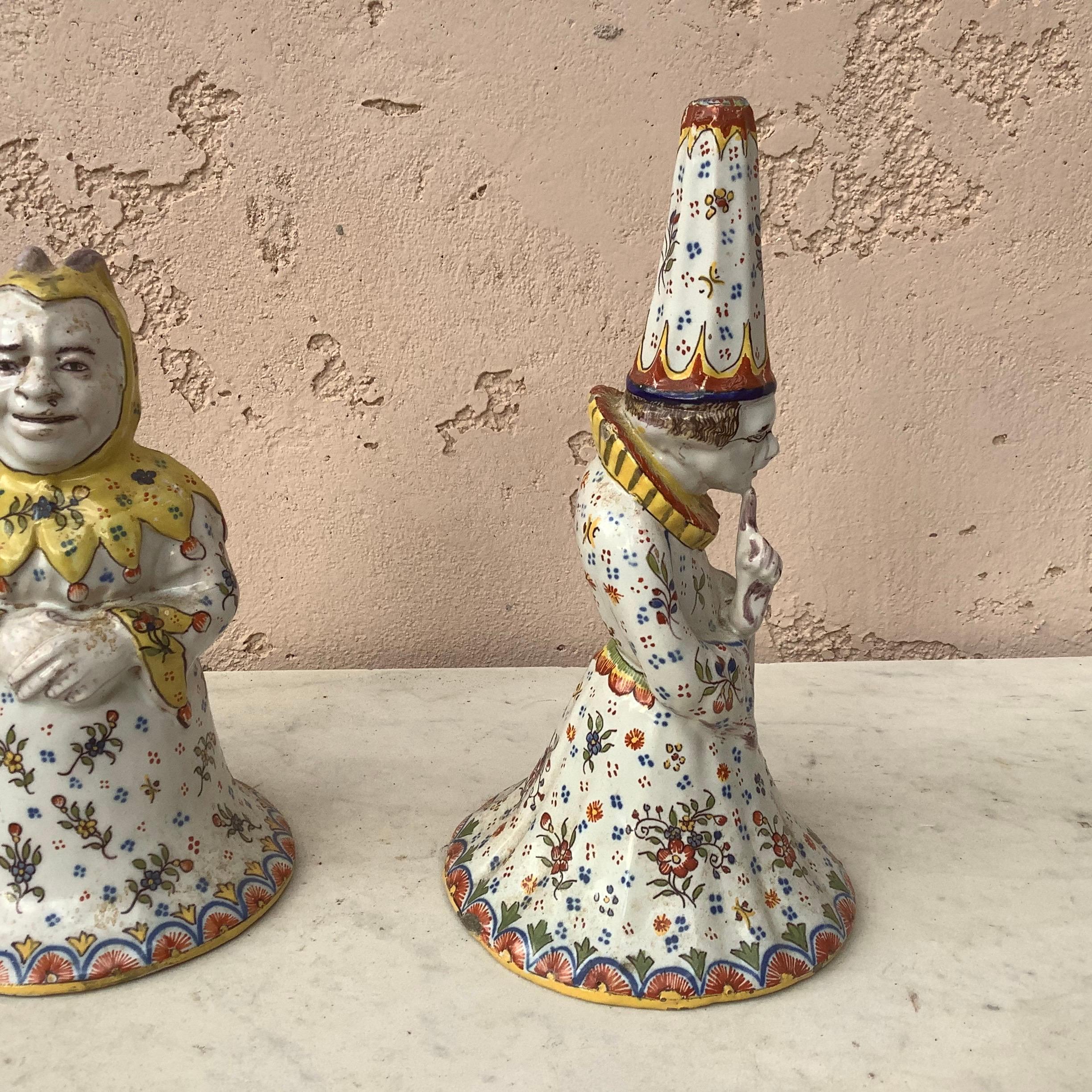 Rare French Faience Wizard Bell Desvres, circa 1890 In Good Condition In Austin, TX