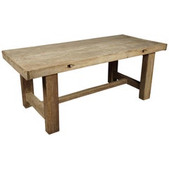 Rare French Farm Table with Two Plank Top, circa 1890