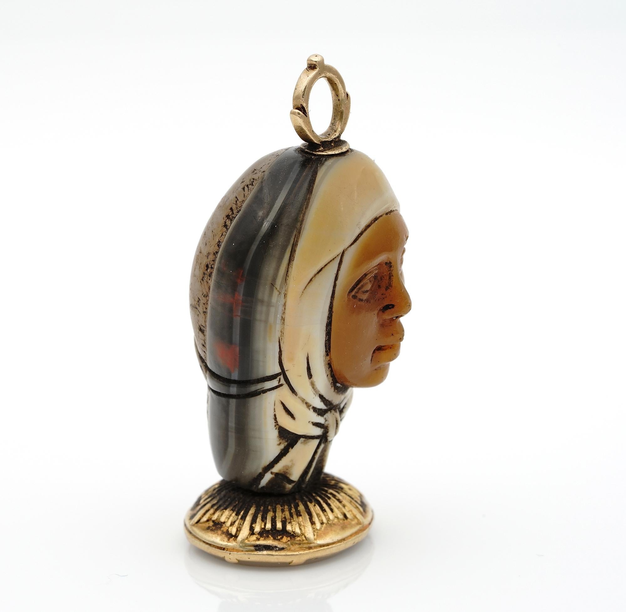 Rare French Georgian Carved Seal Fob In Fair Condition For Sale In Napoli, IT