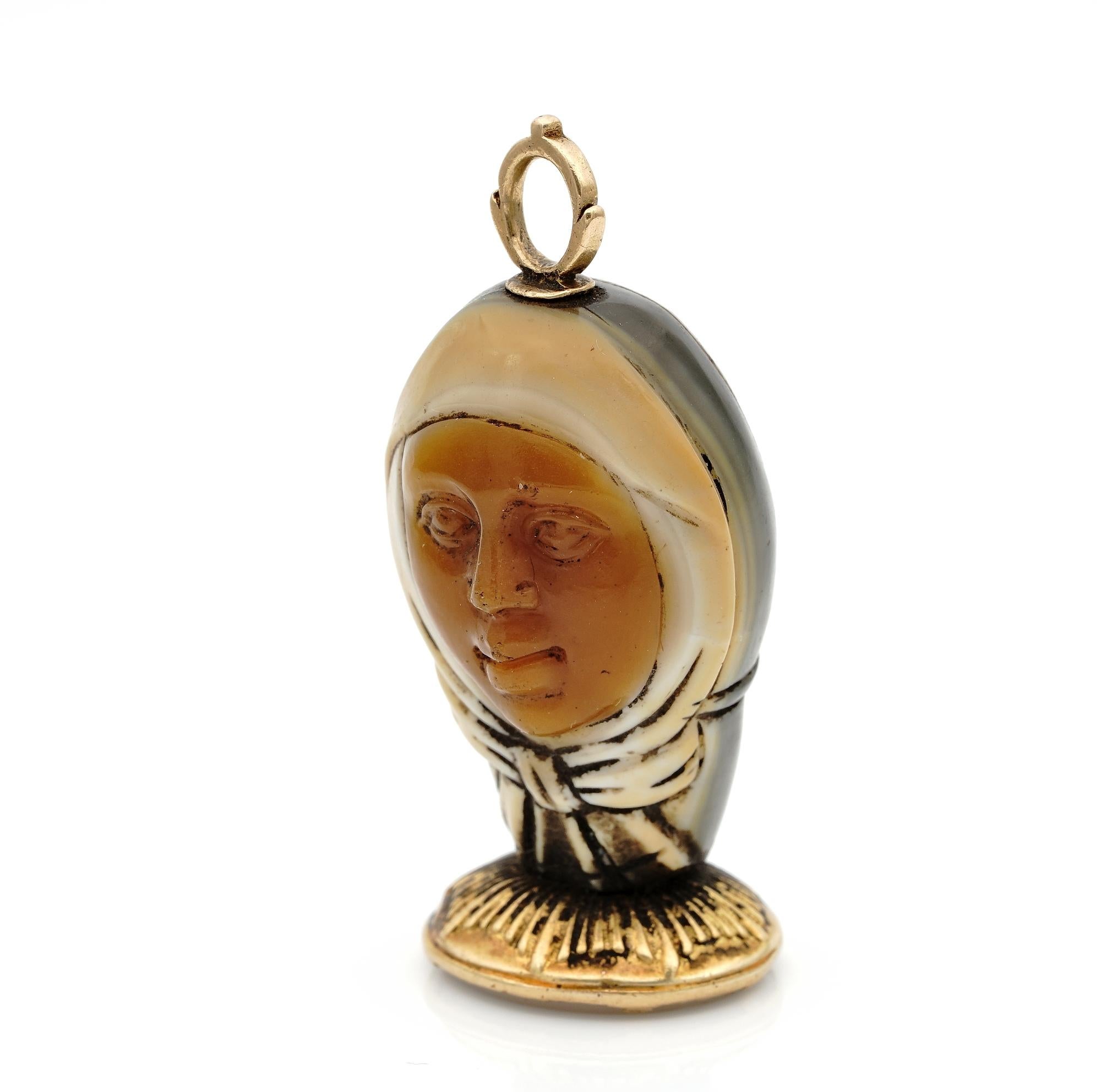 Women's or Men's Rare French Georgian Carved Seal Fob For Sale
