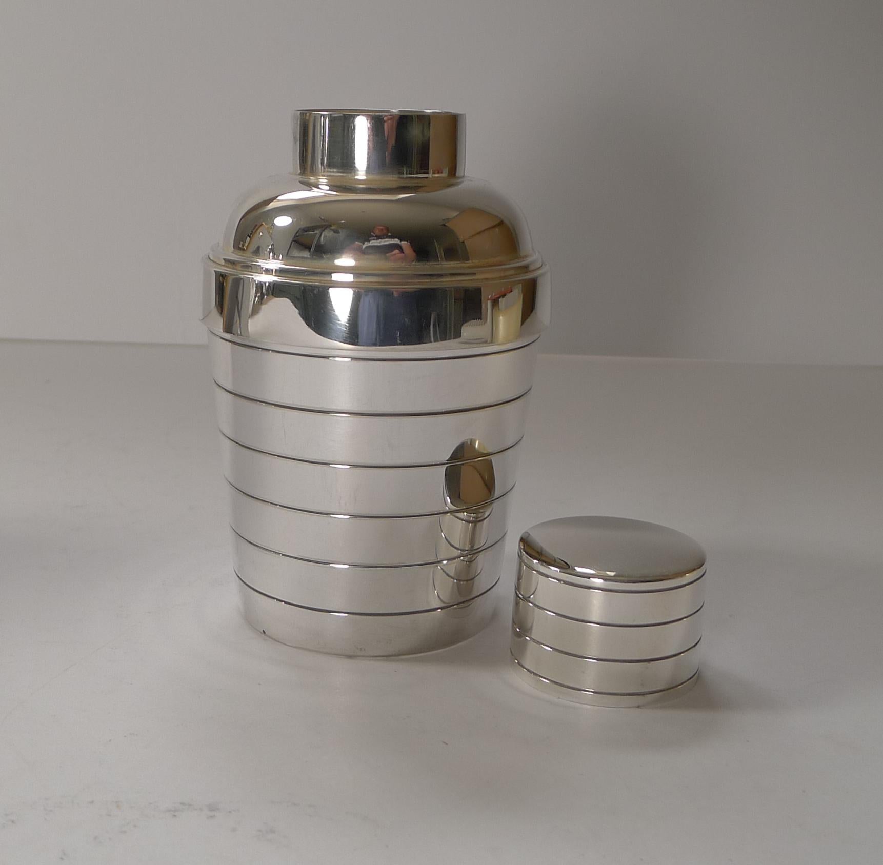 Rare French Individual Cocktail Shaker with Lemon Squeezer, Deschamps Freres 1