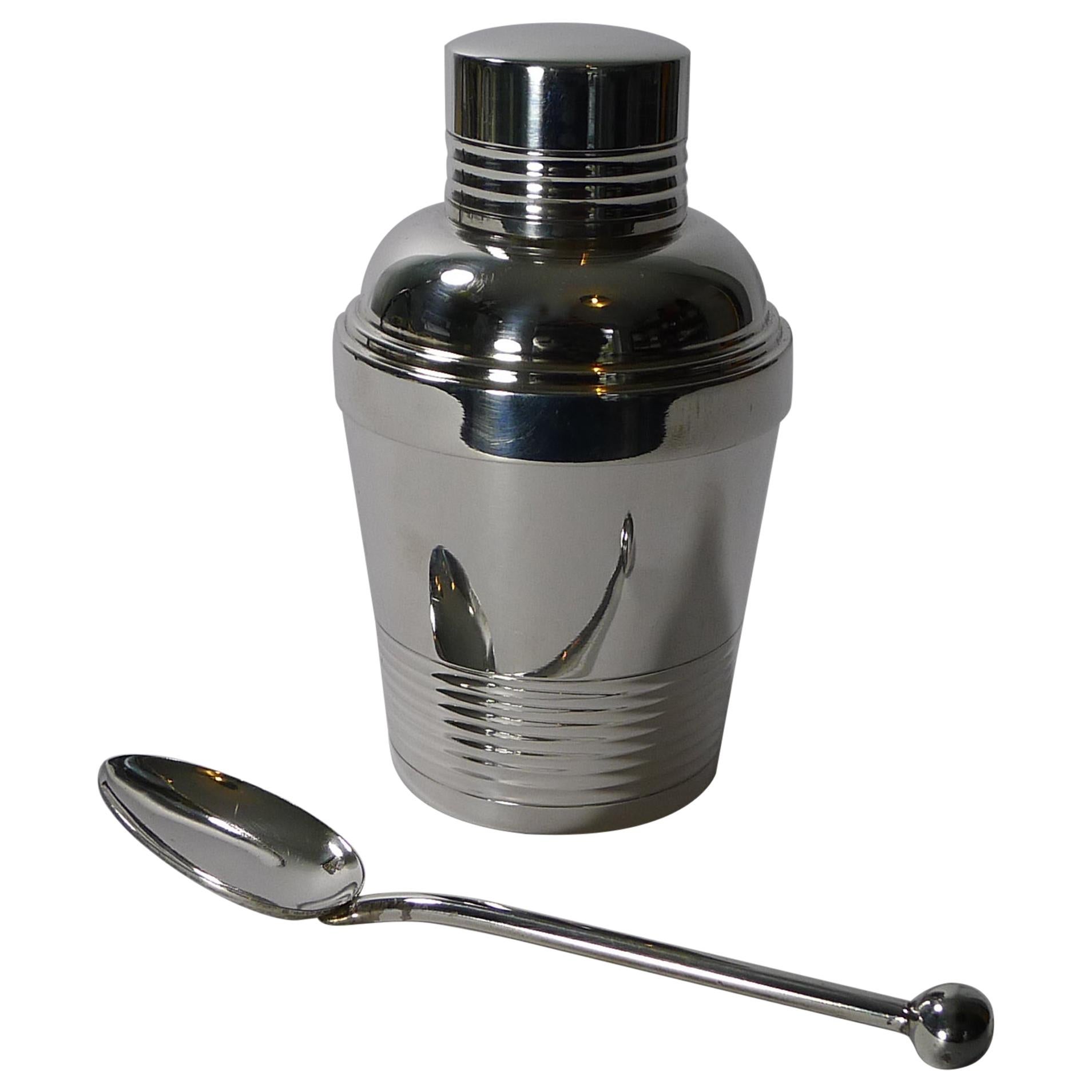Rare French Individual Cocktail Shaker With Lemon Squeezer, Deschamps Freres