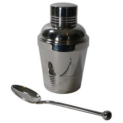 Rare shaker à cocktail individuel français avec presse-citron, Deschamps Freres
