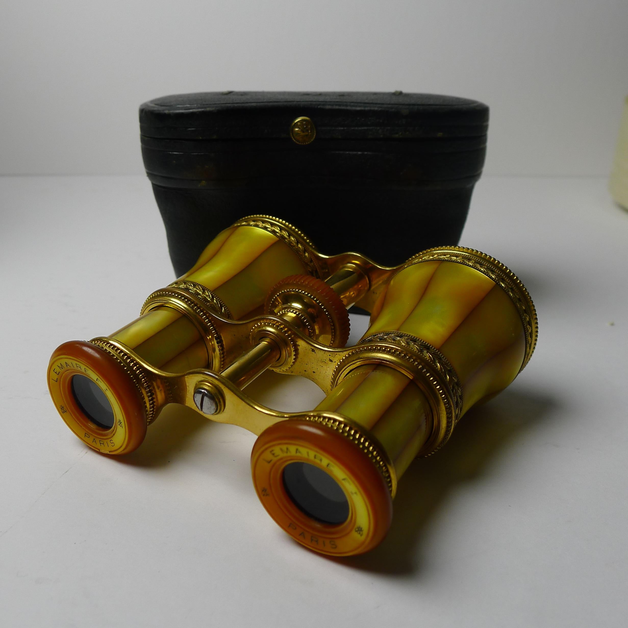 Rare French LeMaire, Paris Opera Glasses - Golden Mother of Pearl 4