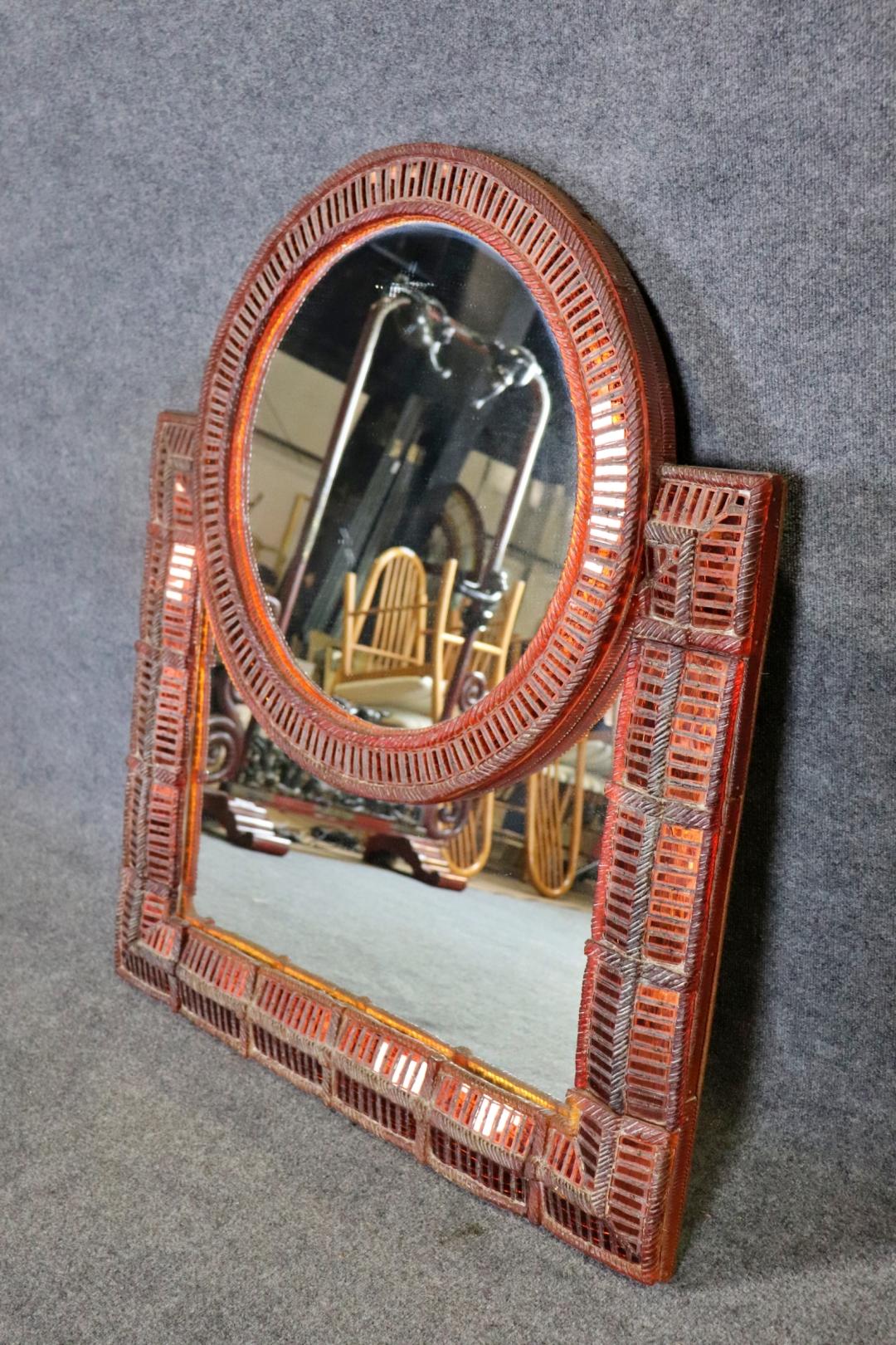 Milieu du XXe siècle Rare miroir français Line Vautrin Mid Century Modern en vente