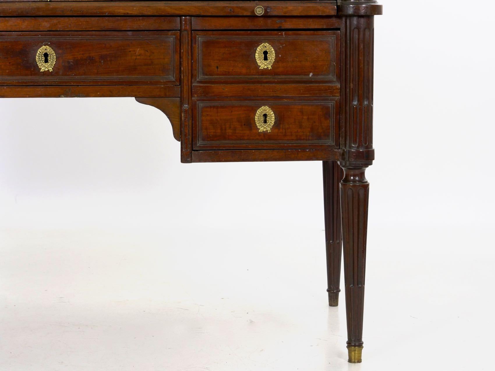 Rare French Louis XVI Mahogany Antique Cylindrical Writing Desk 4