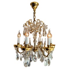 Rare, French, Louis XVI style crystal Maison Baguès chandelier. Circa 1950's