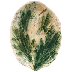 Rare French Majolica Asparagus Platter, circa 1880