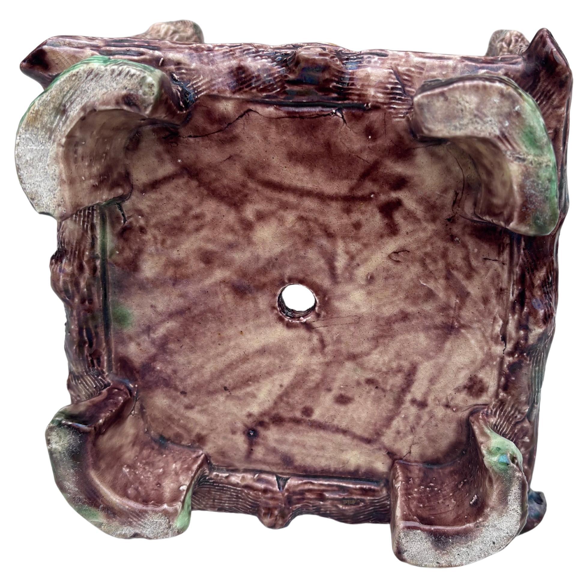 Raro cachepot in maiolica francese Palissy con rana e lucertola Thomas Sergent in vendita 4
