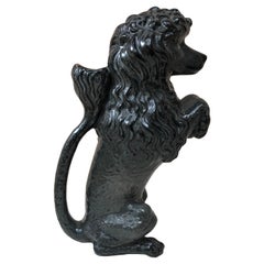 Rare French Majolica Poodle Keller & Guerin Pitcher Saint Clement, Circa 1900