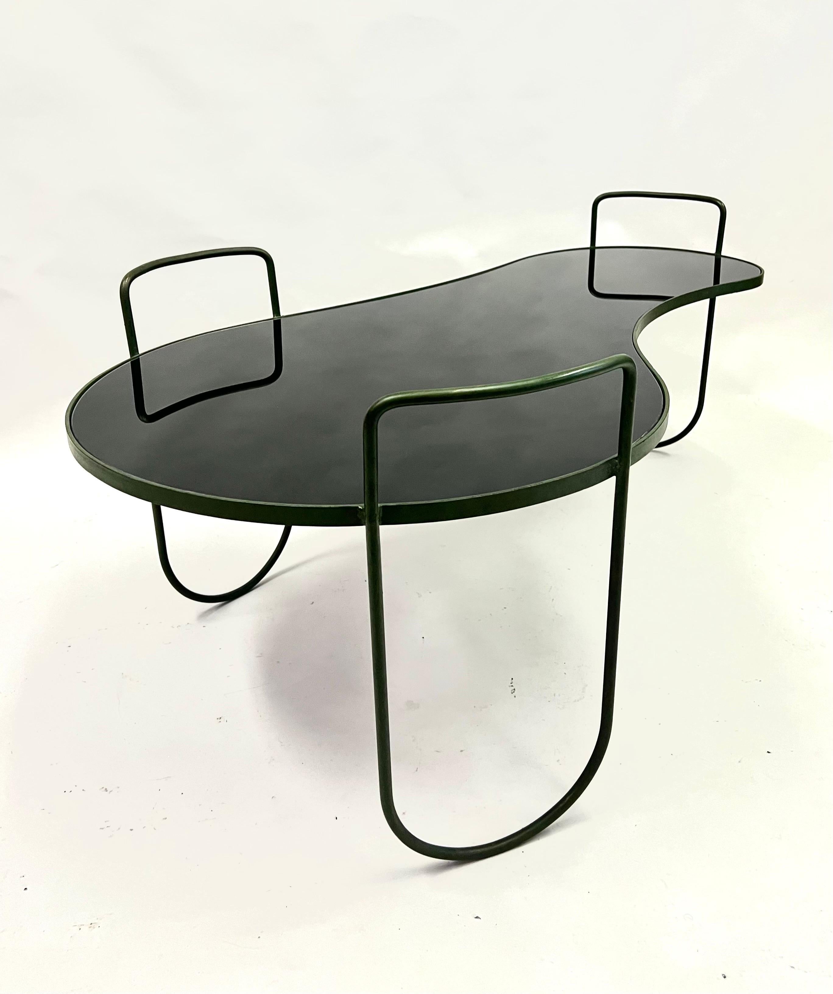 Rare French Mid-Century Suspended Organic Form Coffee Table In Good Condition For Sale In New York, NY