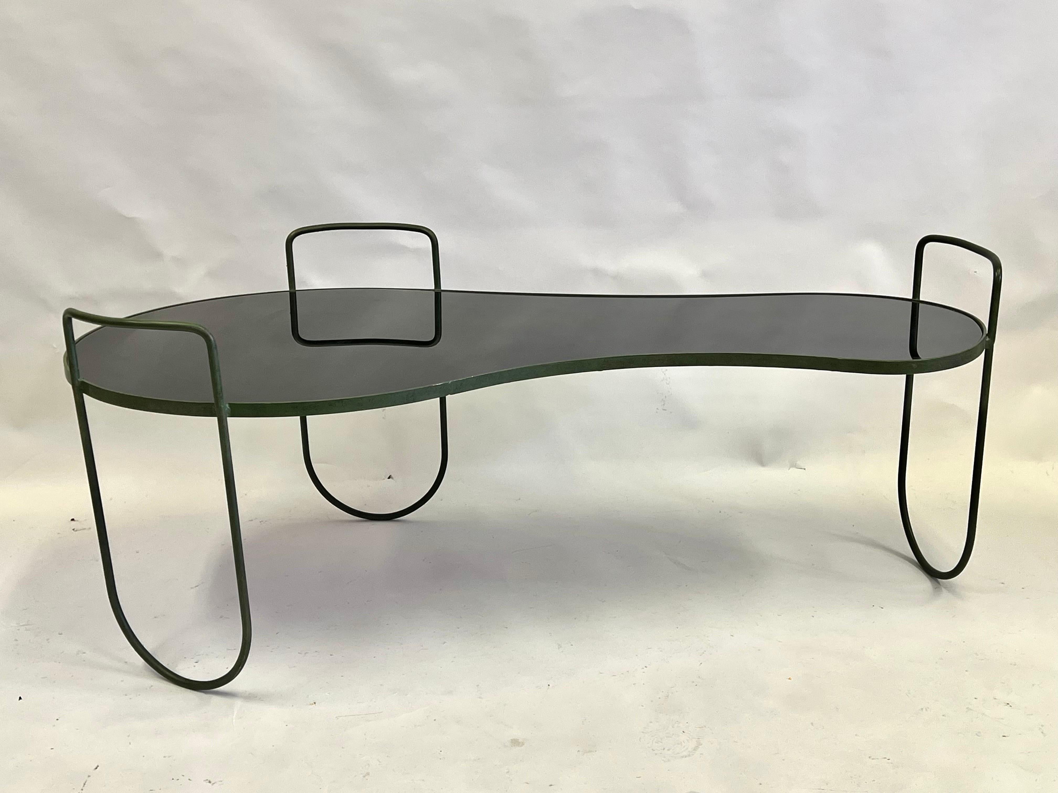 20th Century Rare French Mid-Century Suspended Organic Form Coffee Table For Sale