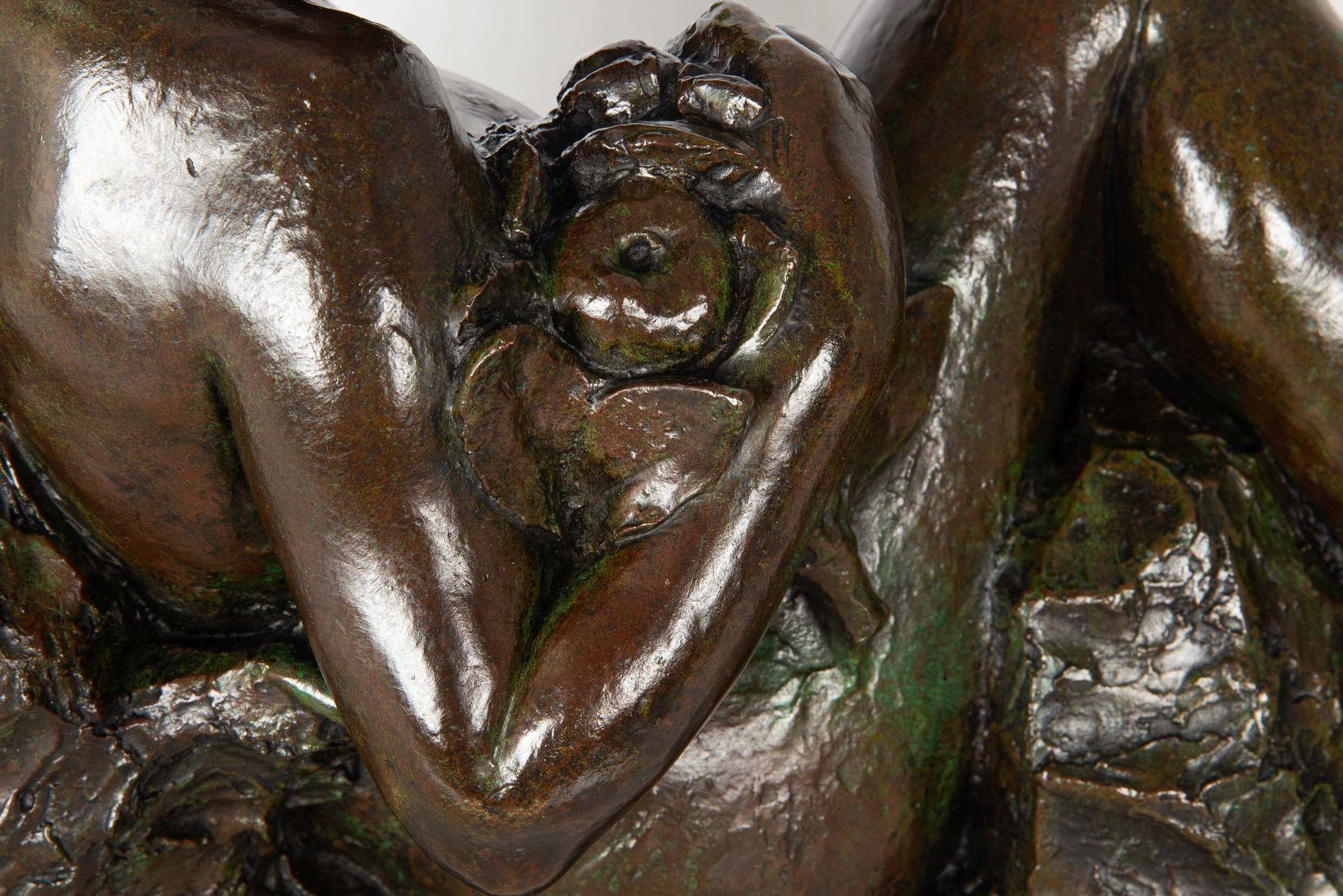 Rara scultura francese modernista in bronzo di 