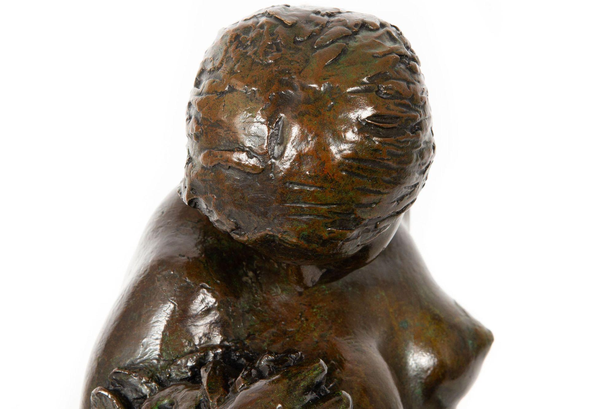 Rara scultura francese modernista in bronzo di 