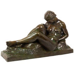 Rara scultura francese modernista in bronzo di "Eve" (1937) di Aime Octobre