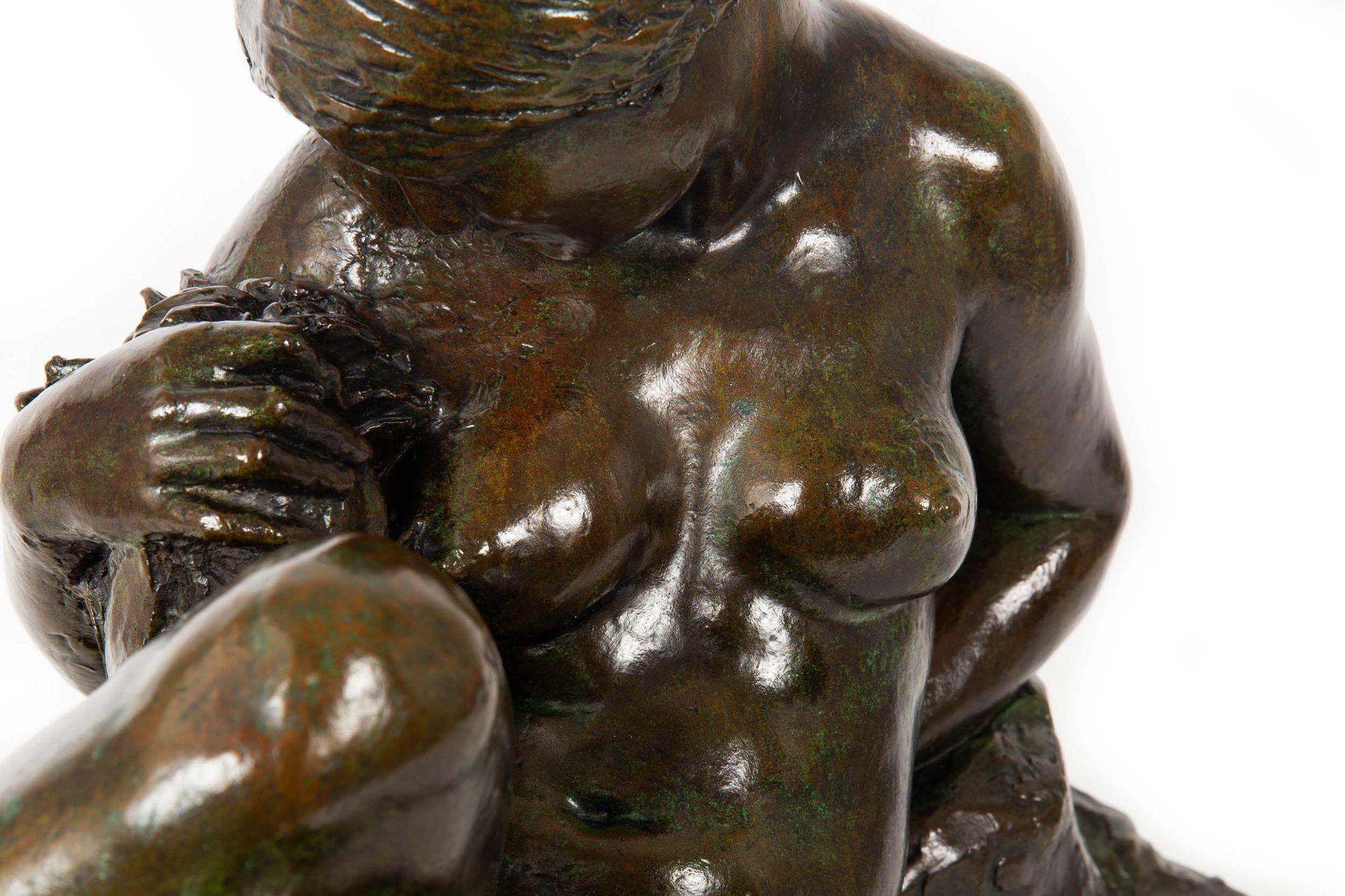 Rare French Modernist Bronze Sculpture of “Eve” (1937) by Aime Octobre For Sale 3