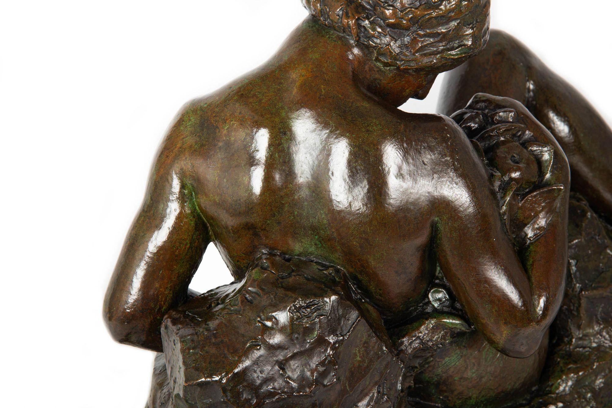 Rare French Modernist Bronze Sculpture of “Eve” (1937) by Aime Octobre For Sale 5