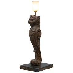 Rare French Neoclassical 1820 Louis xviii Monopodae Lamp Lion Hairy Paw Feet