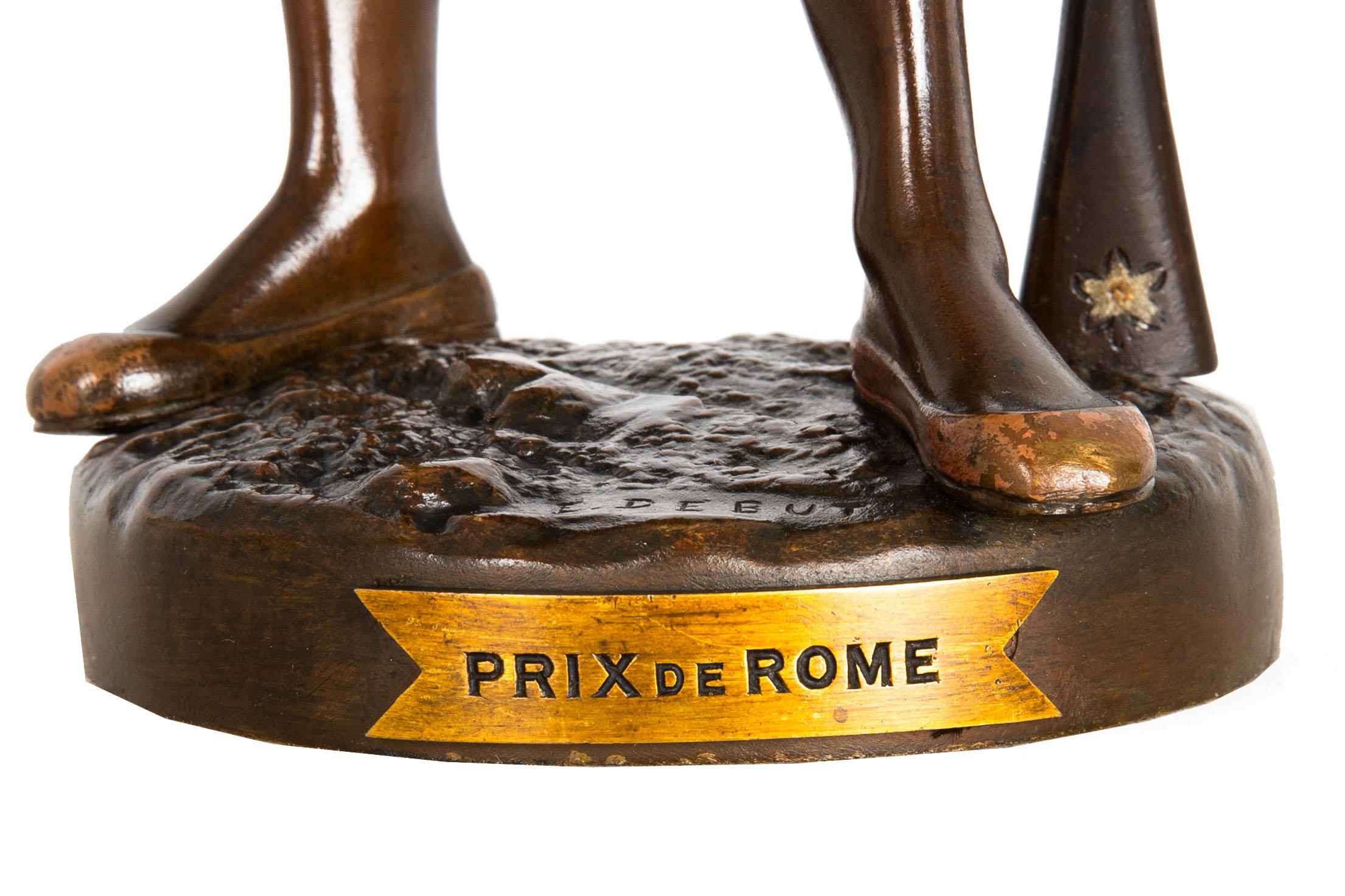 Rare French Orientalist Bronze Sculpture Arab Warrior after Jean Didier Debut For Sale 4