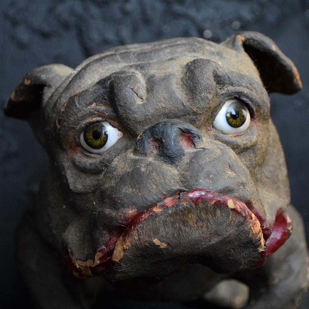 Rare French Paper Mache Roullet Decamps Automaton Growler Dog In Fair Condition In London, GB