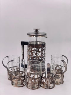 Rare French Press Coffee Maker Set Designed in 1987 by George Sowden Memphis Era