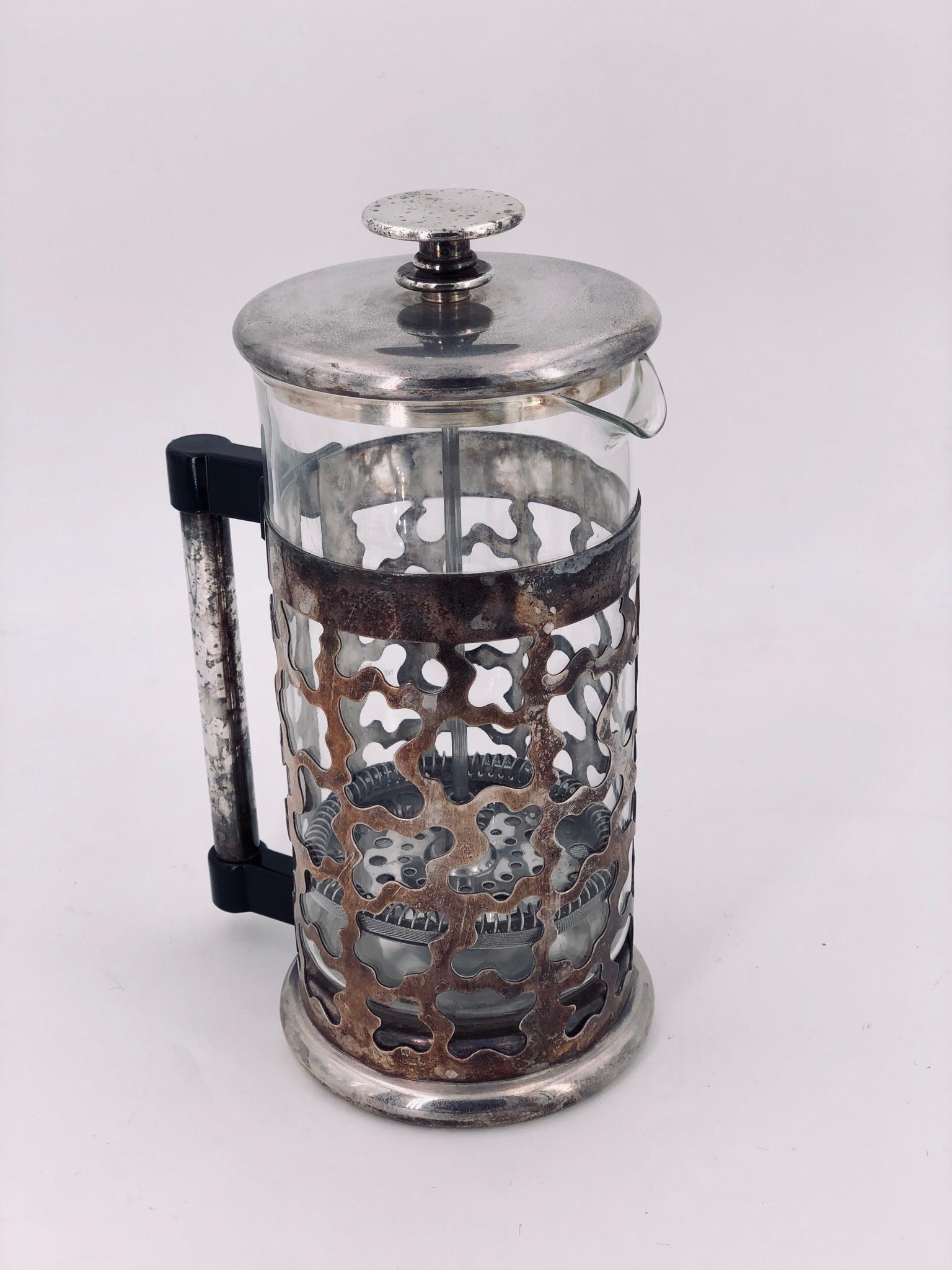 American Rare French Press Coffee Maker Set Designed in 1987 by George Sowden Memphis Era