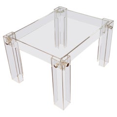 Raro prototipo francés de mesa de centro o auxiliar de Lucite de mediados de siglo, Maria Pergay