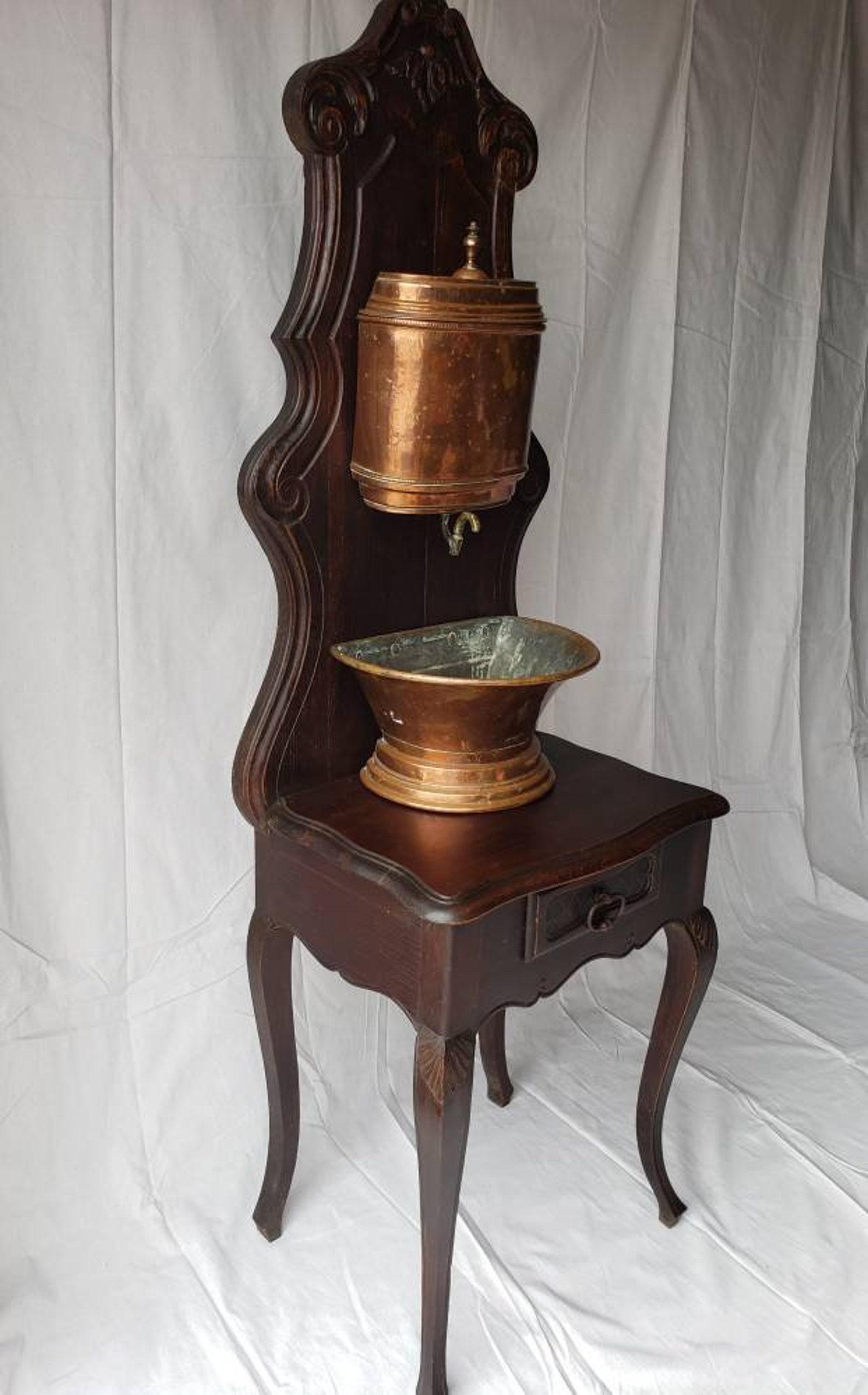 Rare French Provincial Louis XV Copper Church Lavabo In Good Condition In Forney, TX
