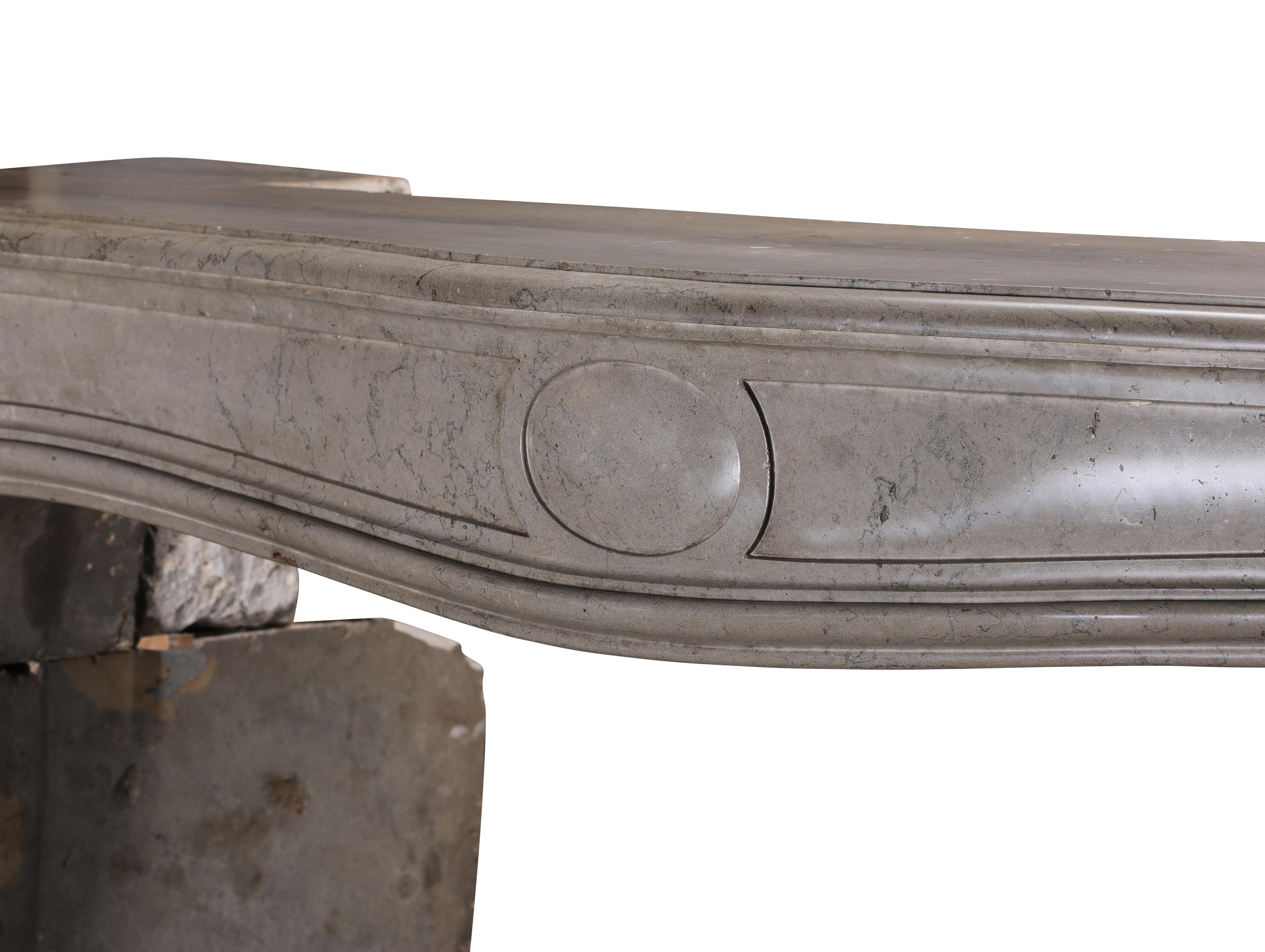 Rare French Regency Fireplace Mantel - Grey-Green Marble - Mastic Hues For Sale 10