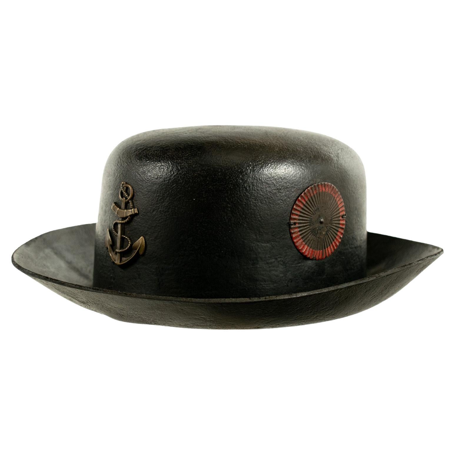 RARE FRENCH SEAMAN'S TAR HAT - early 19th century. For Sale