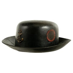 SELTENE FRENCH SEAMAN'S TAR HAT – frühes 19. Jahrhundert.