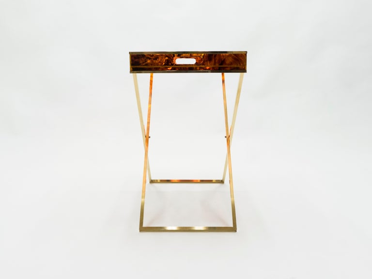Plateau vintage Maison Mercier en lucite façon écaille de tortue | Selency