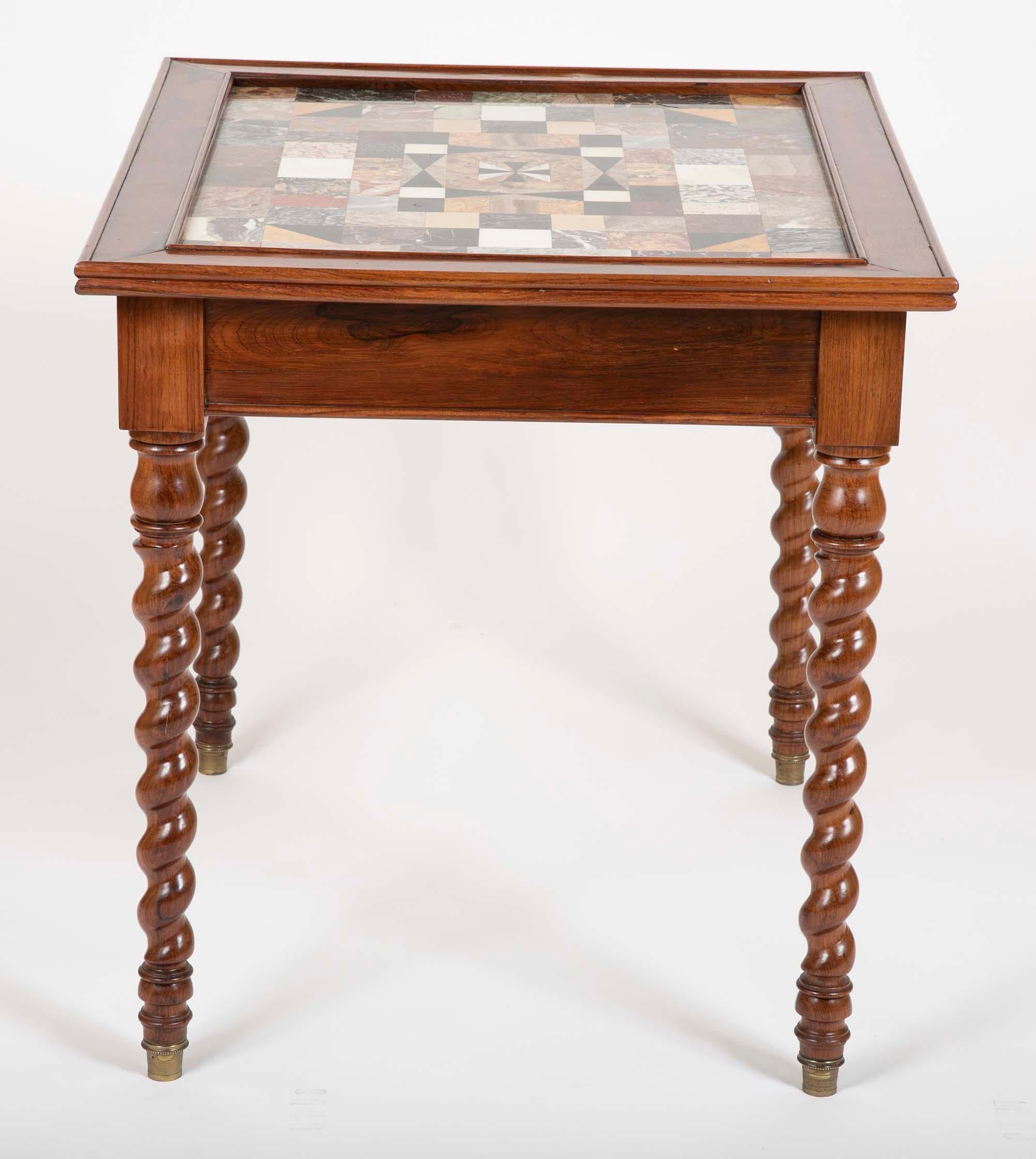 Mid-20th Century Rare French Specimen Marble Table
