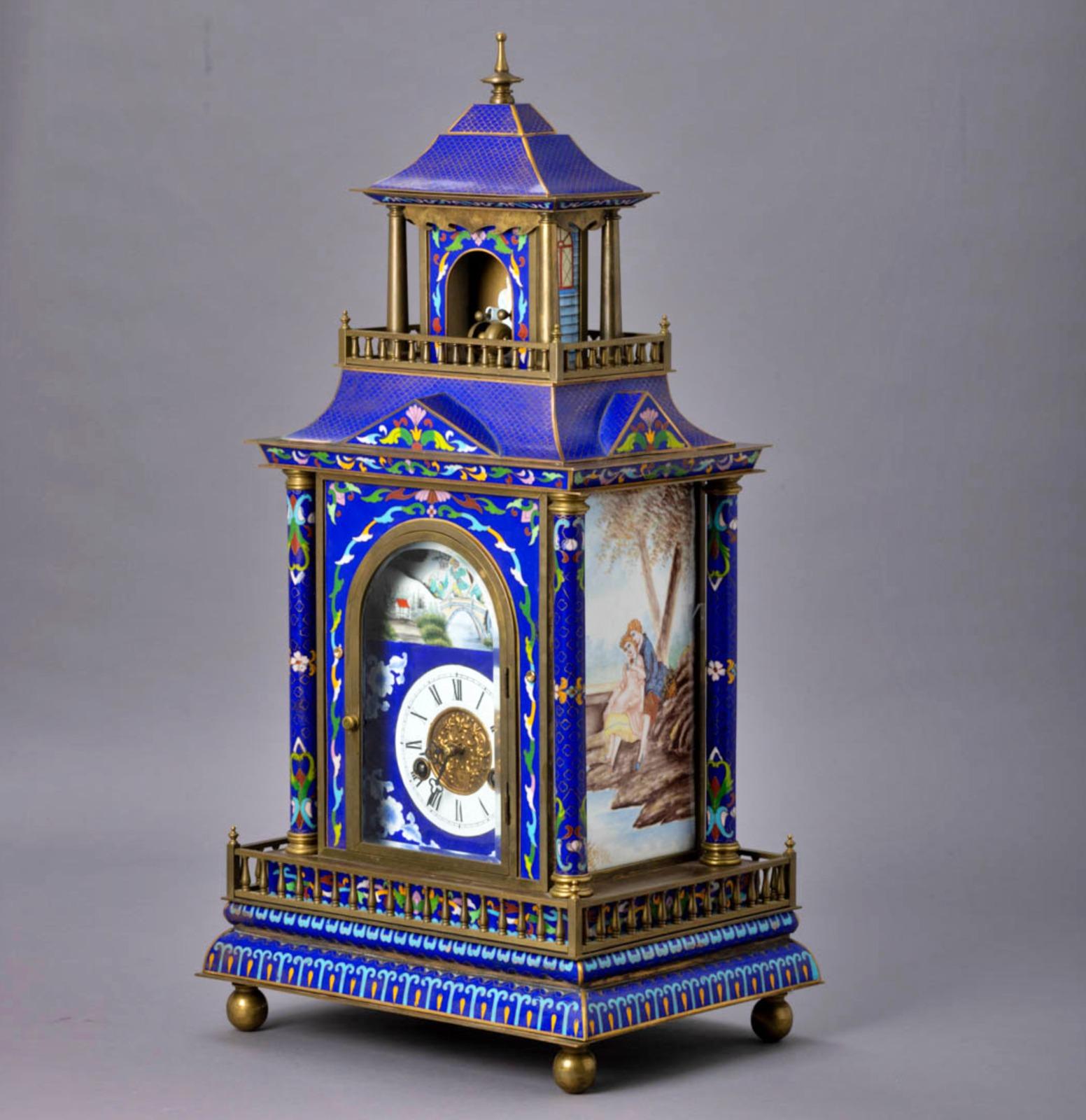 Hand-Crafted Rare French Table Clock, End 19th Century For Sale