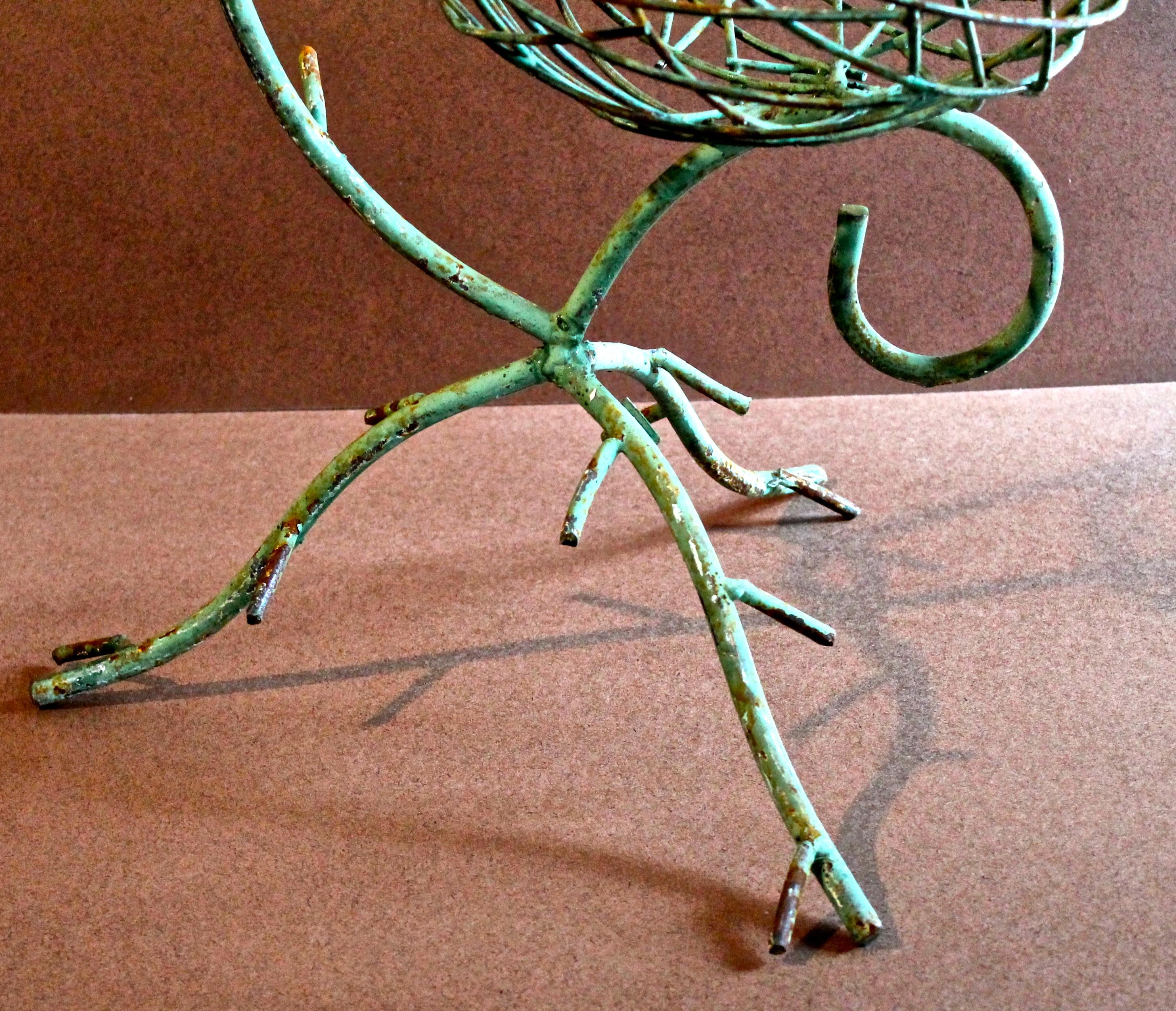 Rare French Wrought Iron 'Birds Nest' Planter Jardiniere For Sale 4