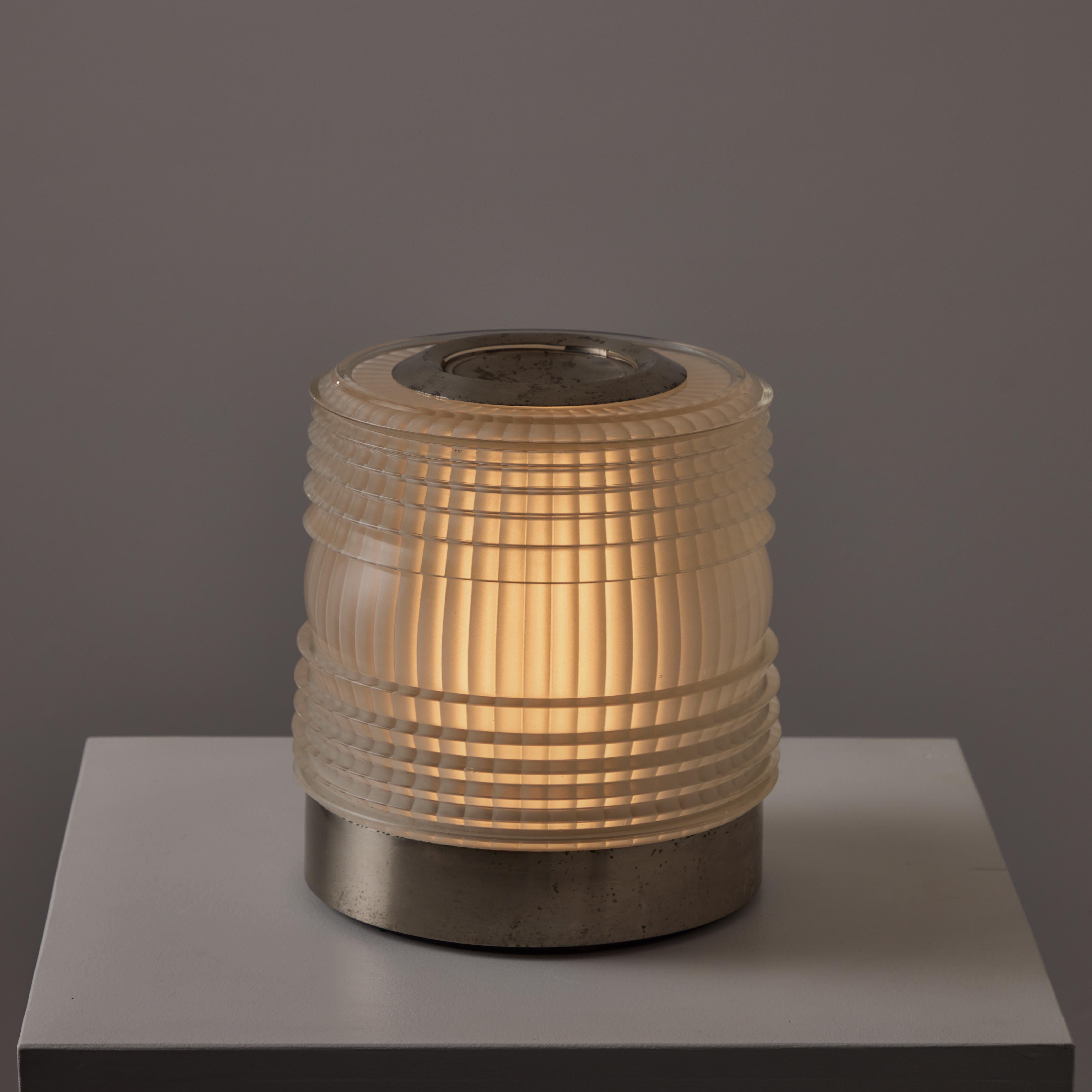 Patinated Rare ‘Fresnel’ Table Lamp by Joe Colombo for Oluce