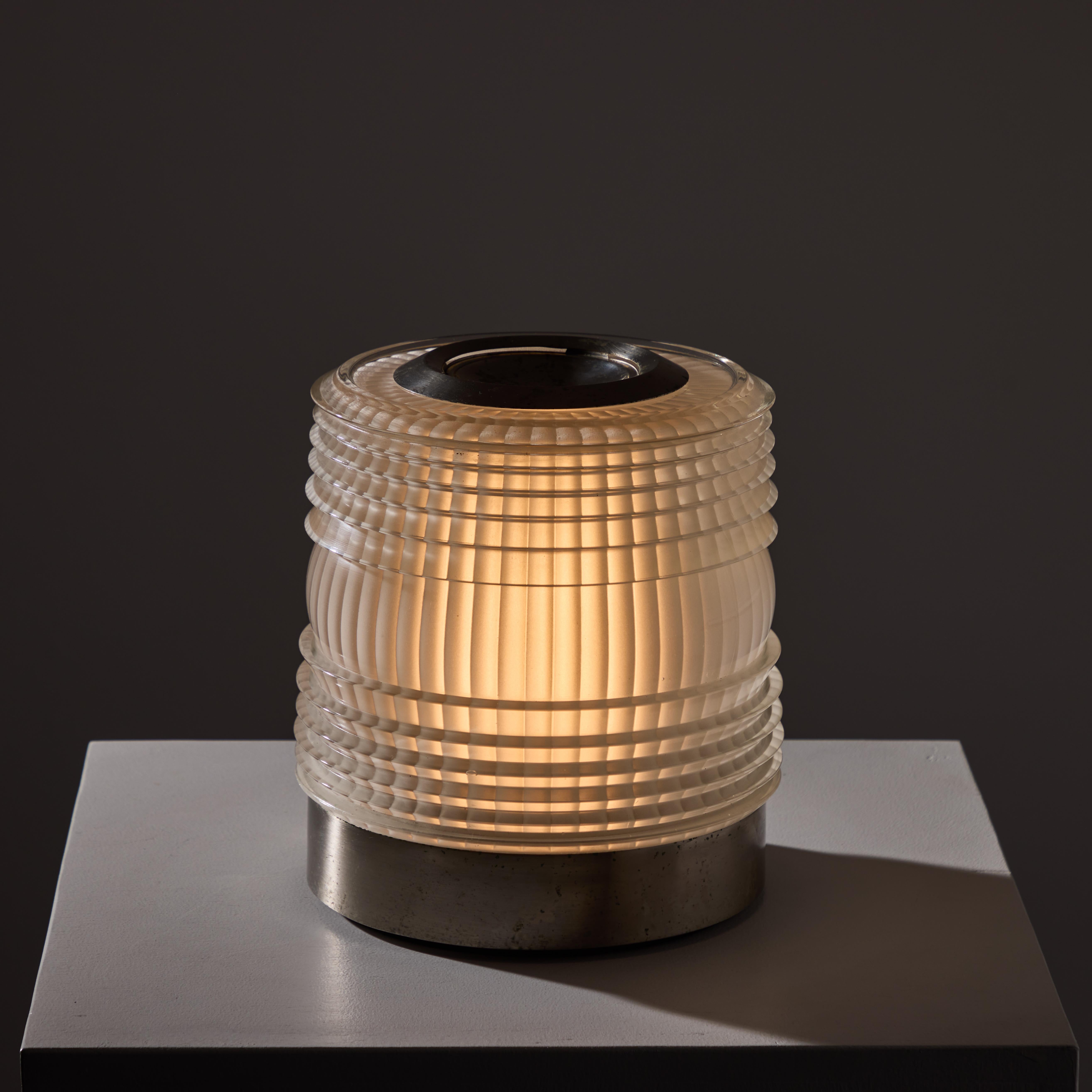 Glass Rare ‘Fresnel’ Table Lamp by Joe Colombo for Oluce