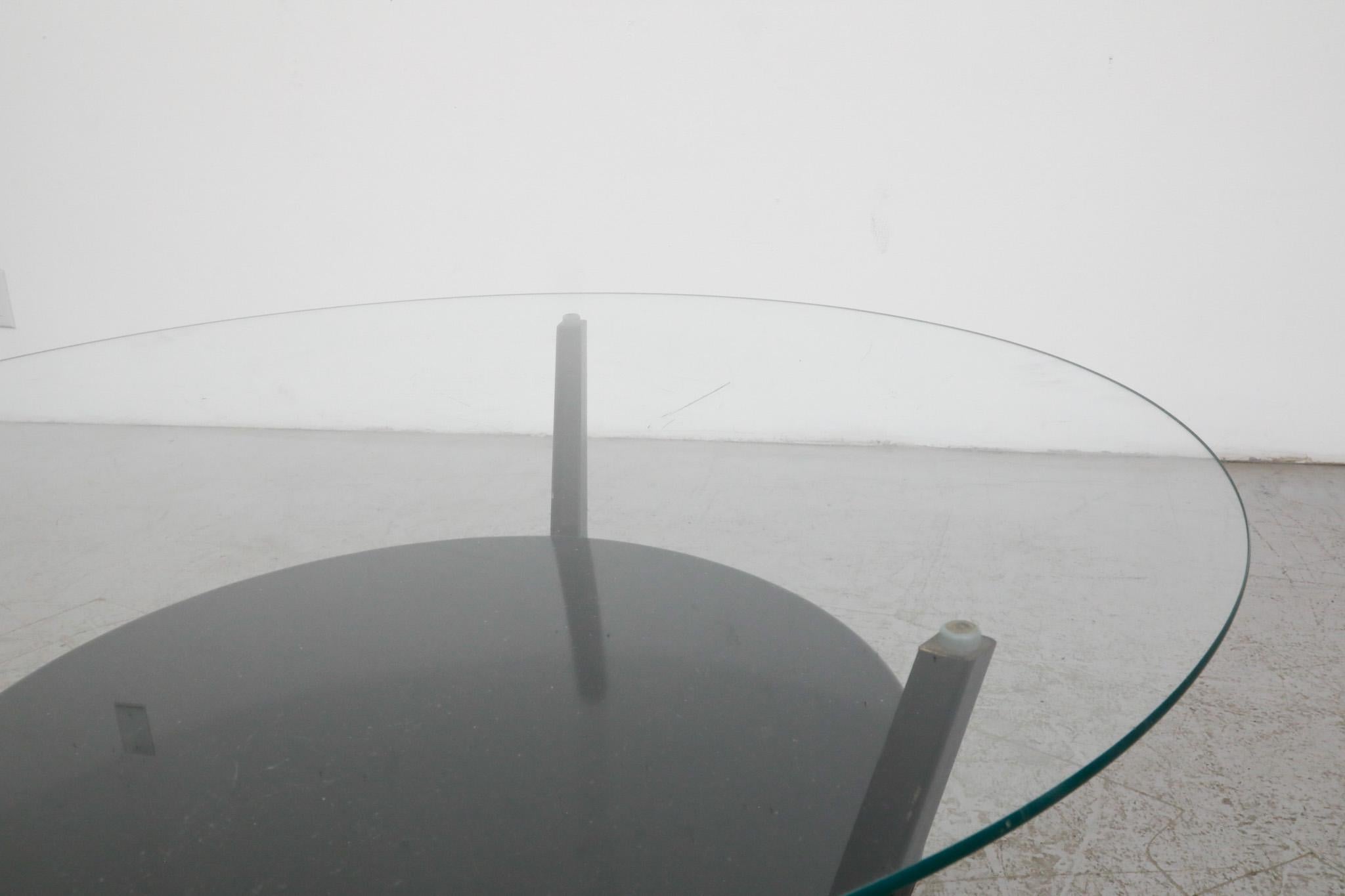 Seltener Friso Kramer „Rotunda“ Tisch aus schwarzem Metall und Glas von Ahrend de Cirkel im Angebot 10