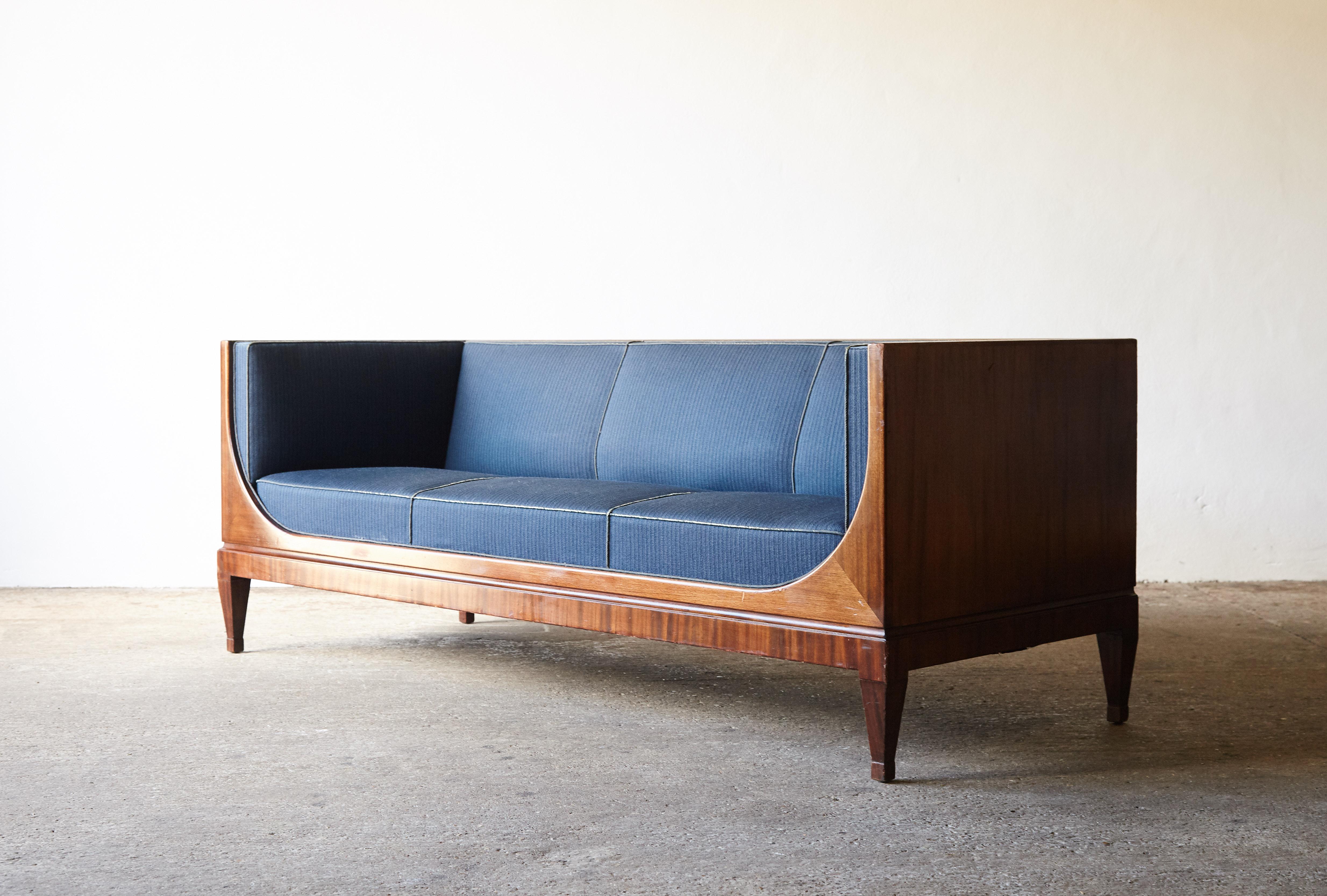 Mid-Century Modern Rare Frits Henningsen Box Sofa, Denmark, 1940s-1950s - recovering required